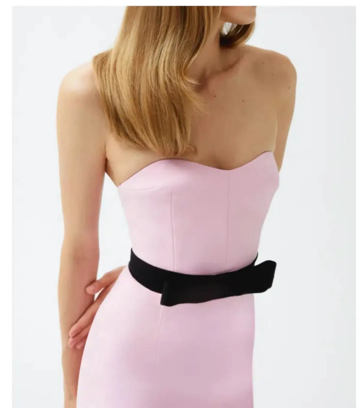 THE NEW ARRIVALS by İlkyaz Özel Noele Column Dress Baby Pink Size 10/M photo 5