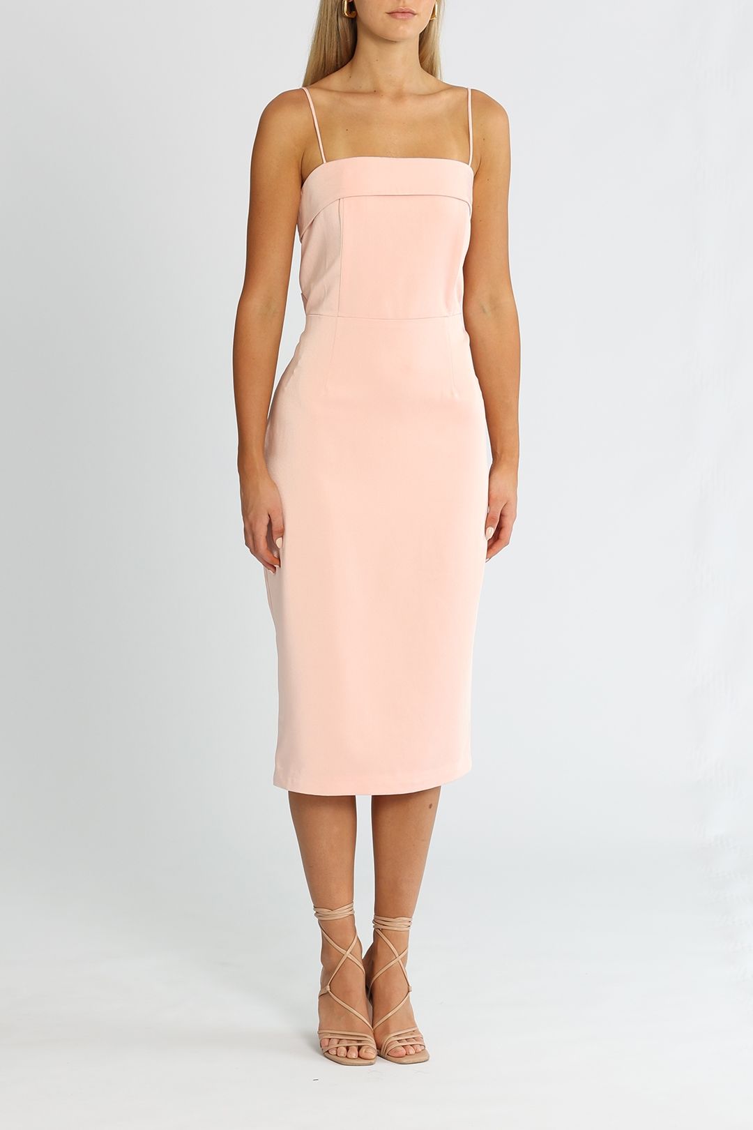 Satin Midi Features With Large Bow Detail - Pastel Pink photo 2