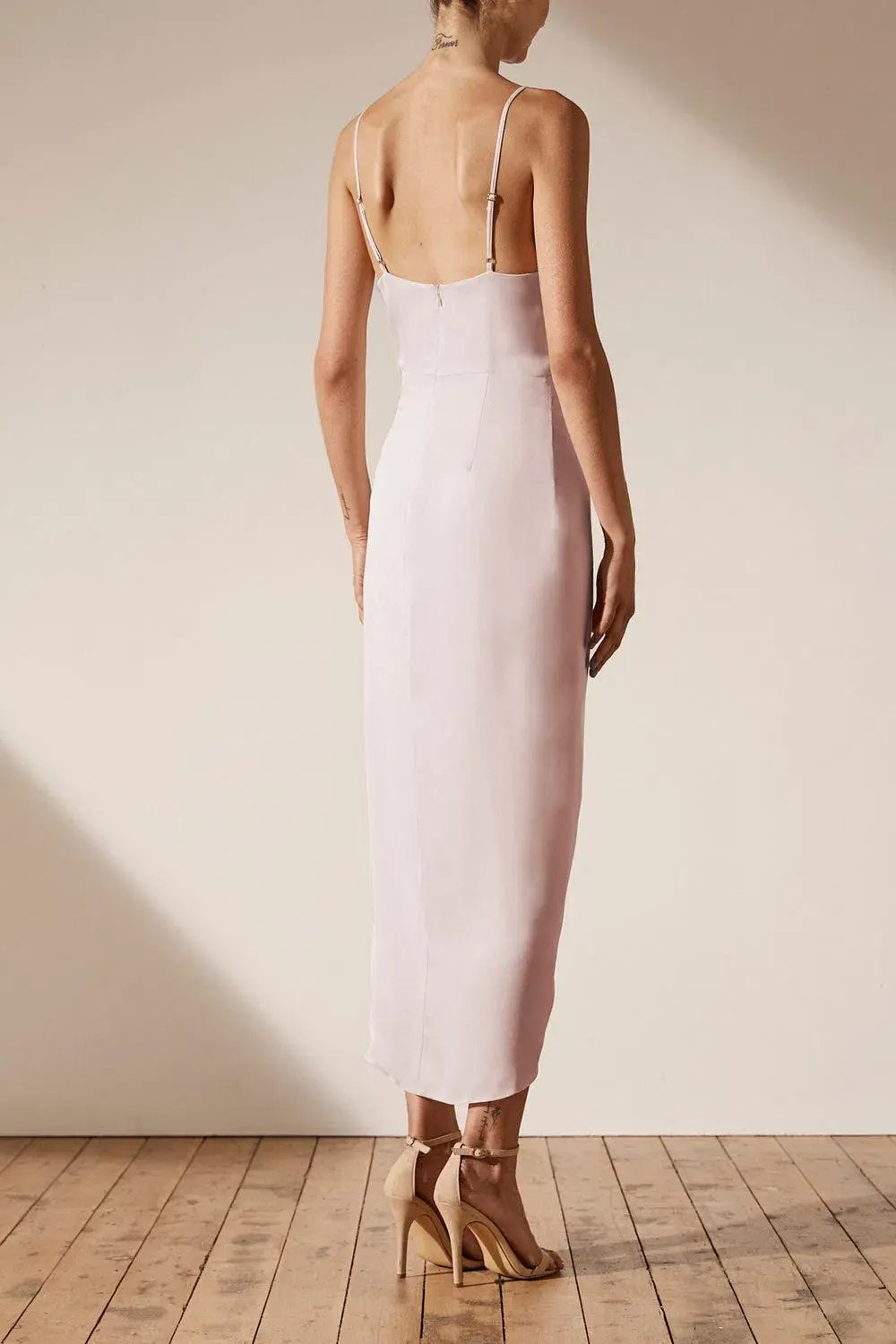Shona Joy Luxe Tie Front Cocktail Dress Porcelain Size 10 photo 3