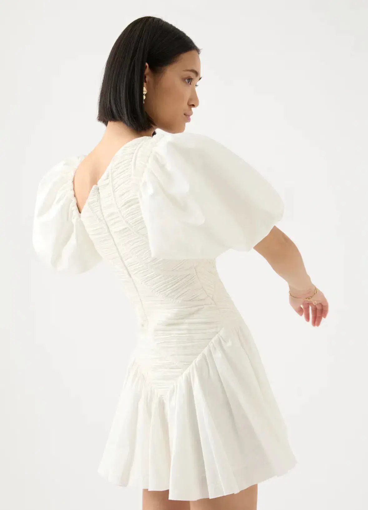Aje Dawn Drawstring Mini hens Dress in white Ivory Size S / AU 8 photo 2