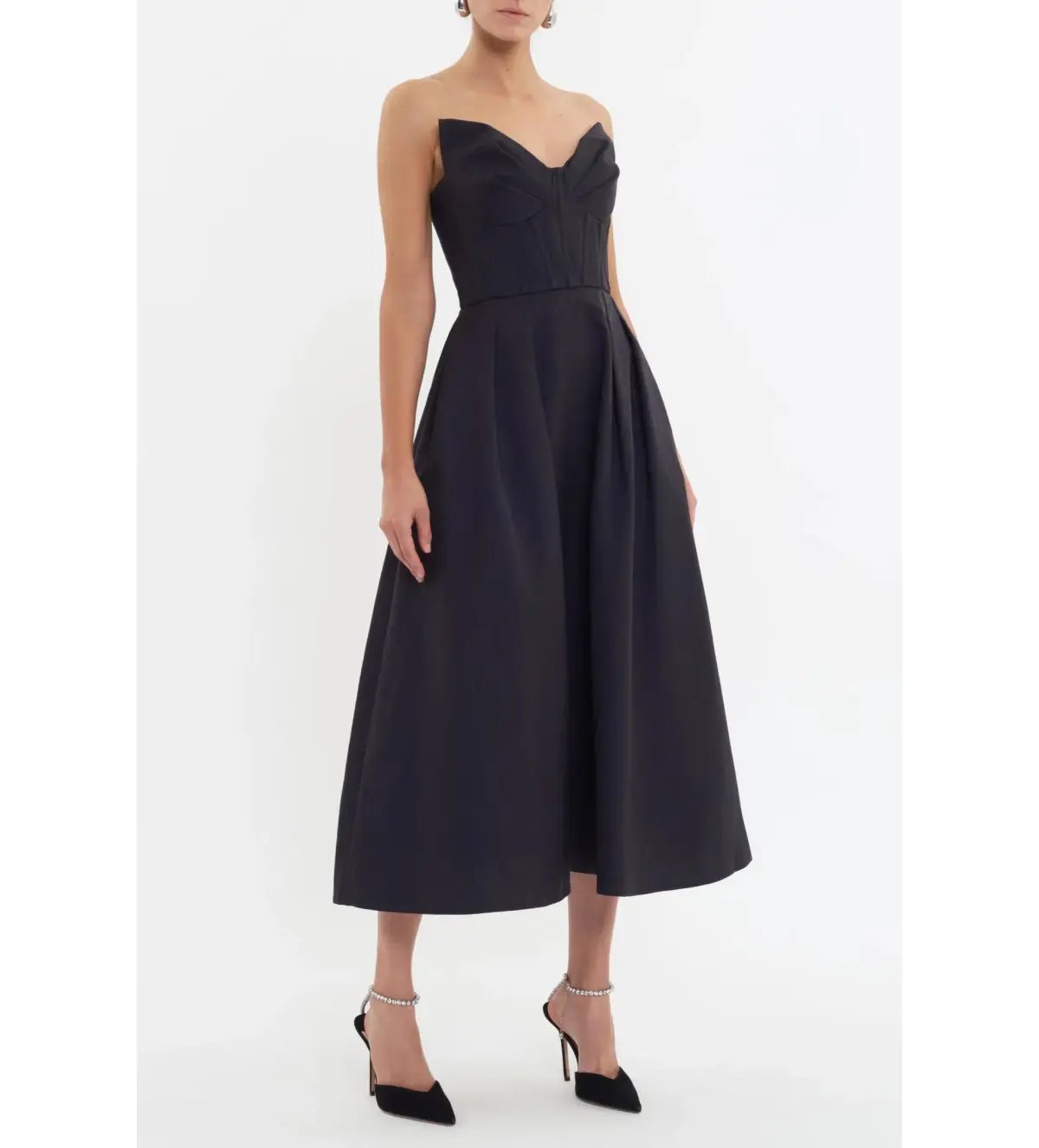 Rebecca Vallance Luiza Strapless Midi Dress Black Size AU 8 photo 2
