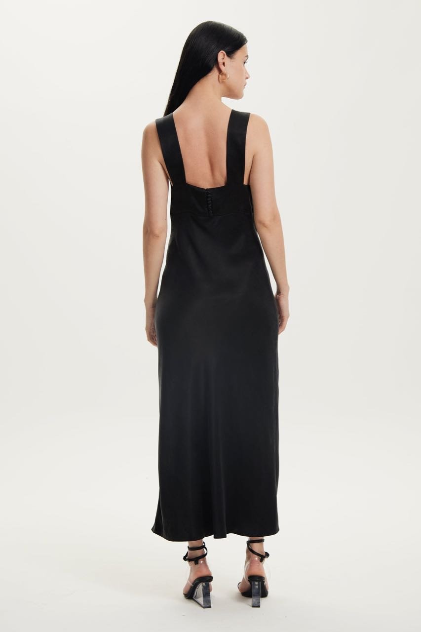 THIRD FORM MAGNETIC CAMISOLE BIAS SLIP DRESS - BLACK photo 5
