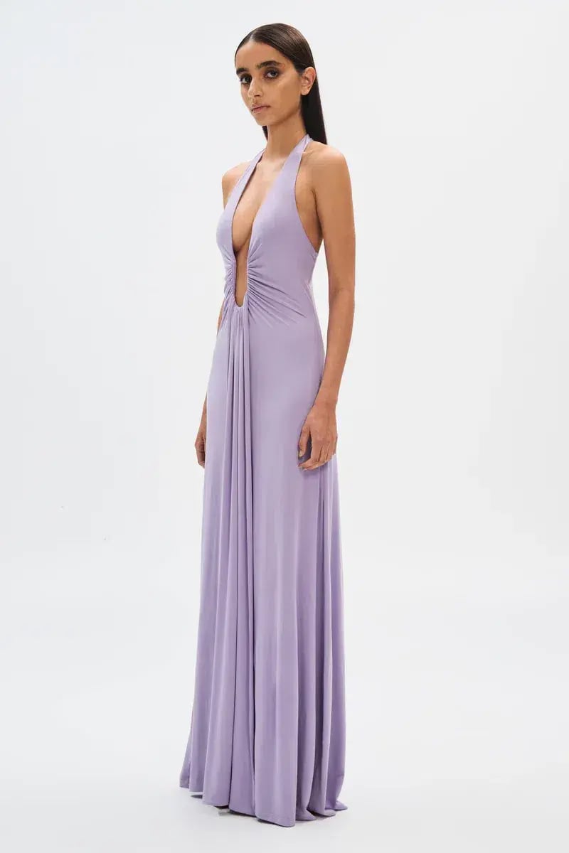Misha Jennifer Cupro Maxi Dress Lilac Size 6/XS photo 4