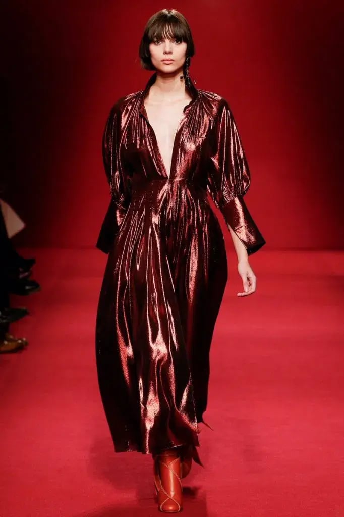 Ellery Red Silk Blend Lamé Dress Red Size 6 photo 2