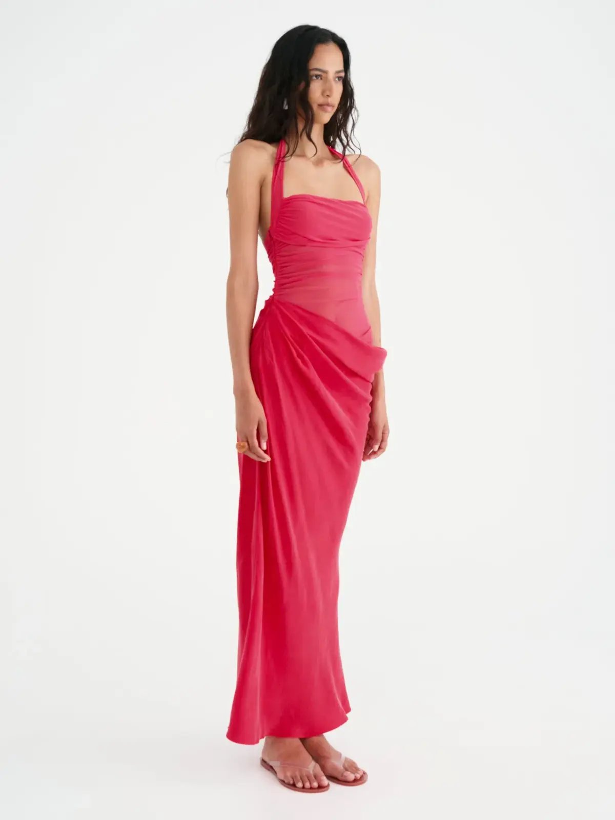 Benni Gina Halter Maxi Dress Watermelon Size 10 photo 2