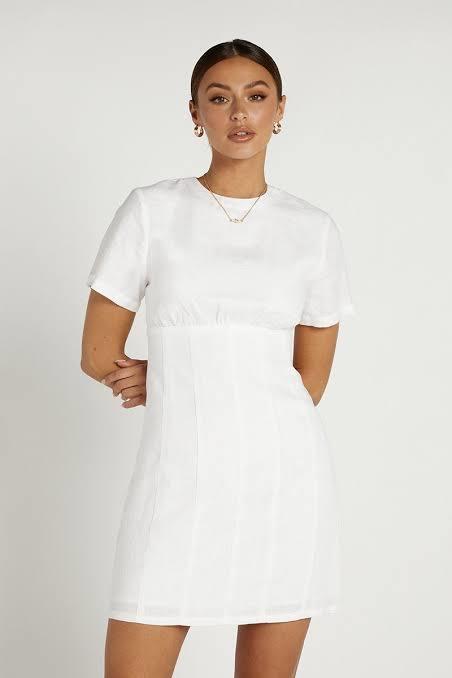 Dissh Nova Linen Mini Dress White Size 6 / XS photo 2