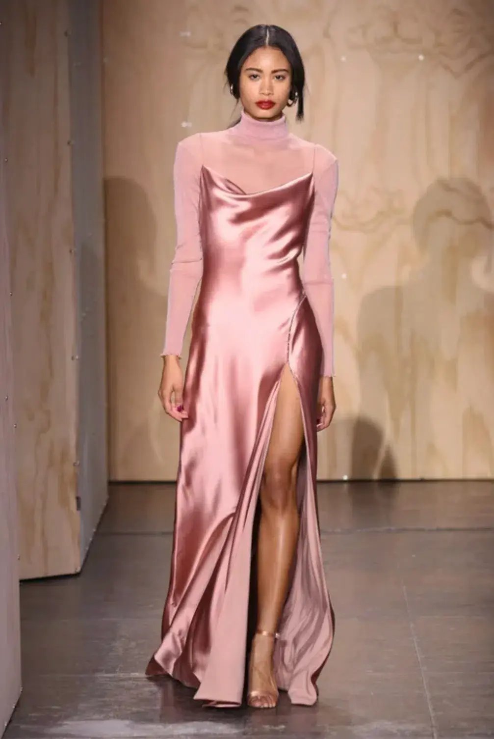 Jonathan Simkhai Satin Maxi Slip Gown Rose Size S (AU 8) photo 3