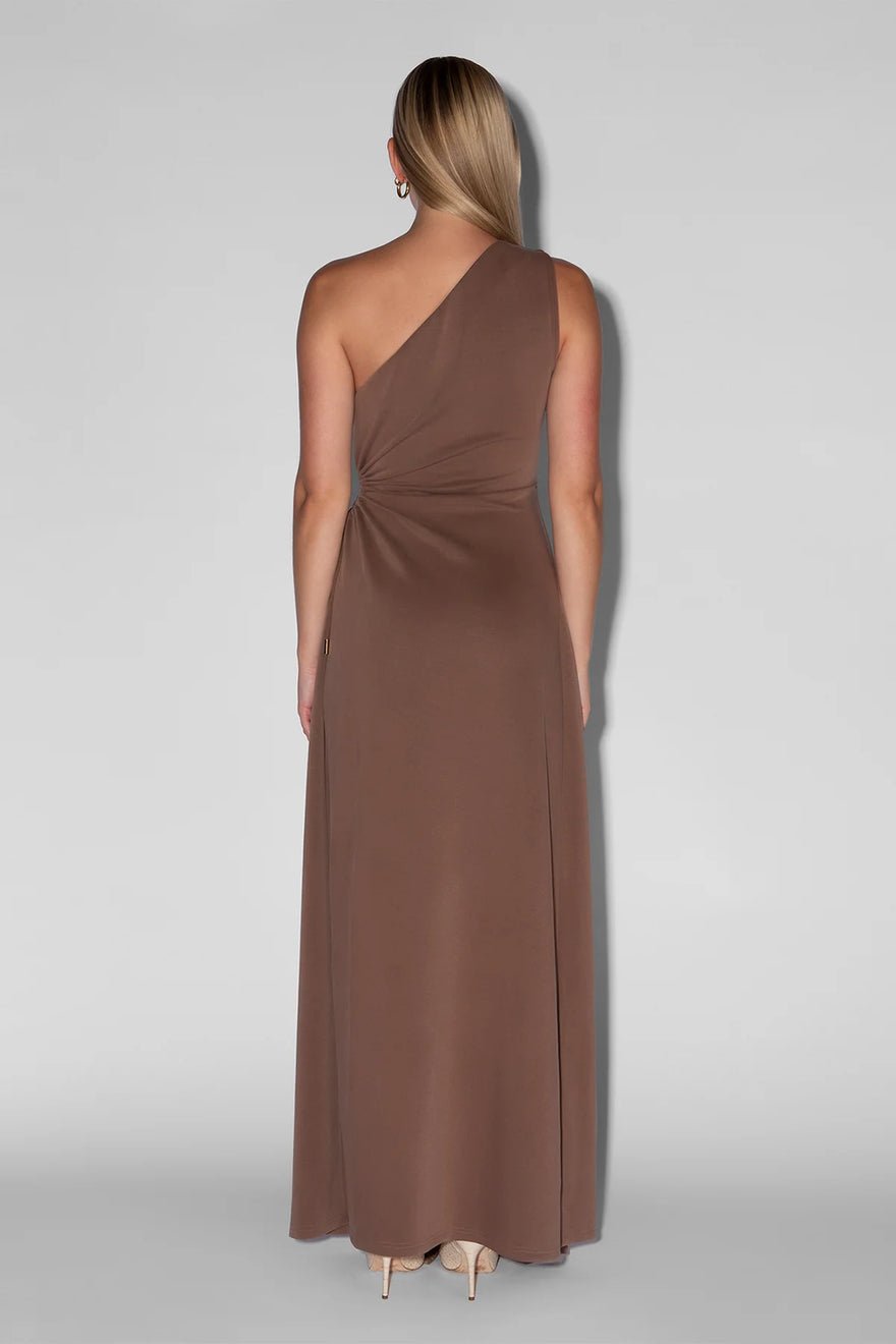 The Wolf Gang Vivi One Shoulder Maxi Dress - Cocoa photo 3