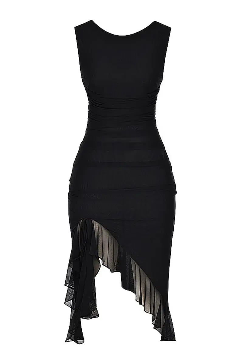 House of CB Mistress Rocks Ruffle Midi Dress Black Size XL / AU 14 photo 5
