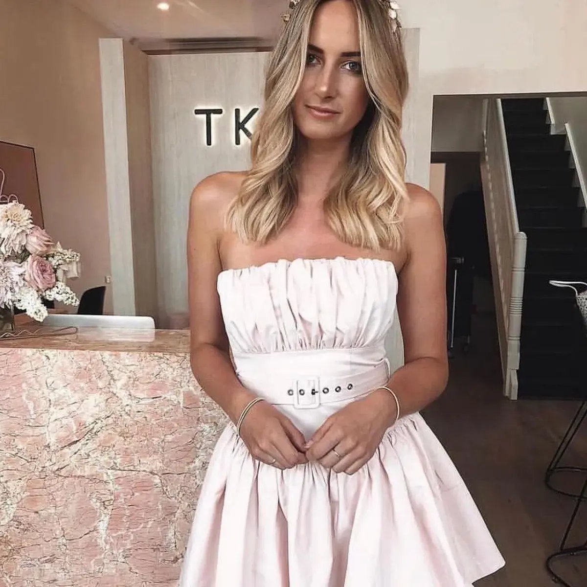 By Kane Porter Dress Pink Size 8 photo 2