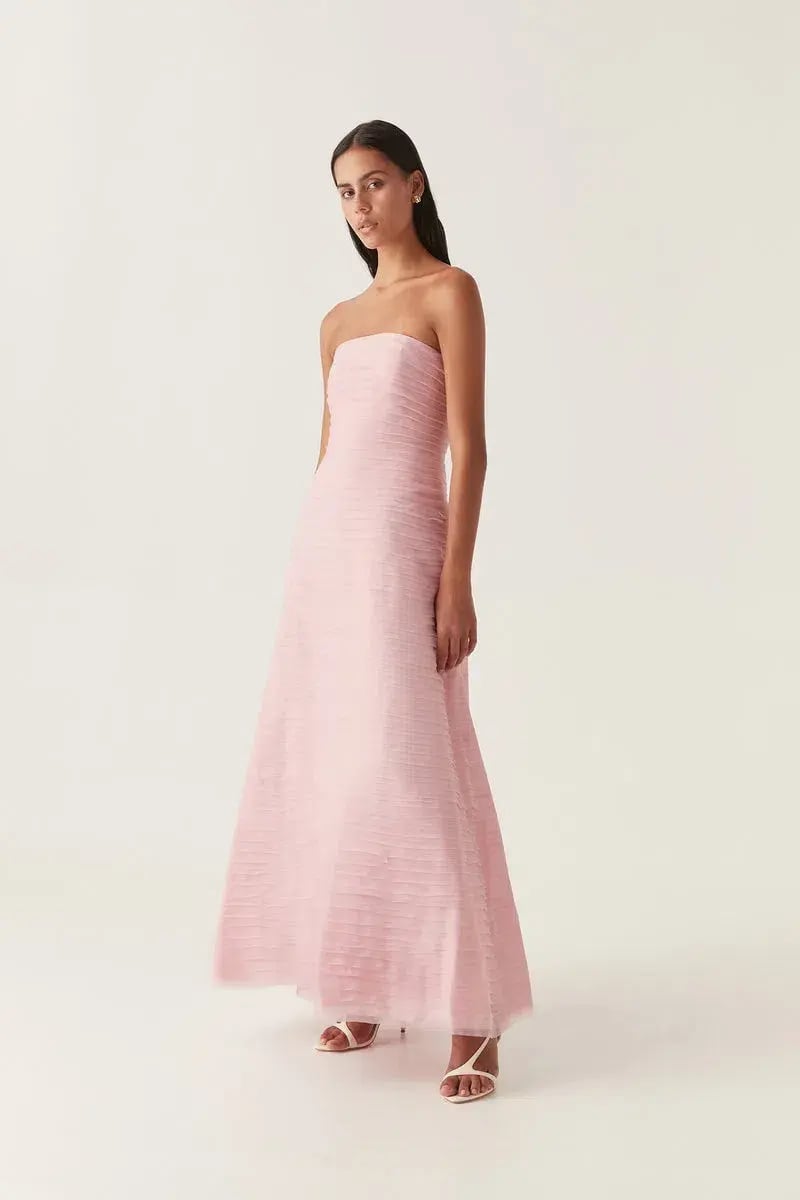 Aje Soundscape Maxi Dress in Chalk Pink Size AU 10 photo 2