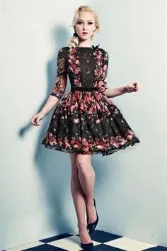 Wheels & Dollbaby French Holiday Floral Lace Dress in Black Size AU 10 / M photo 3