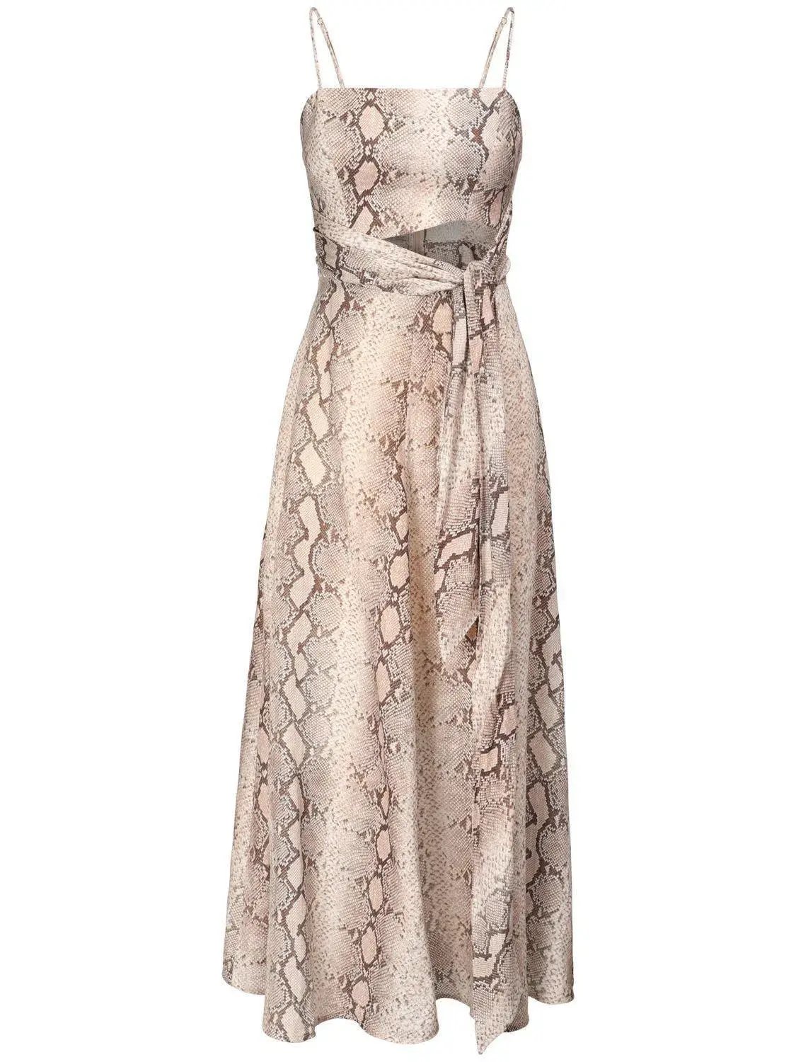 Zimmermann Bellitude Python Cut Out Midi Dress Animal Print Size 1 / AU 10 photo 4