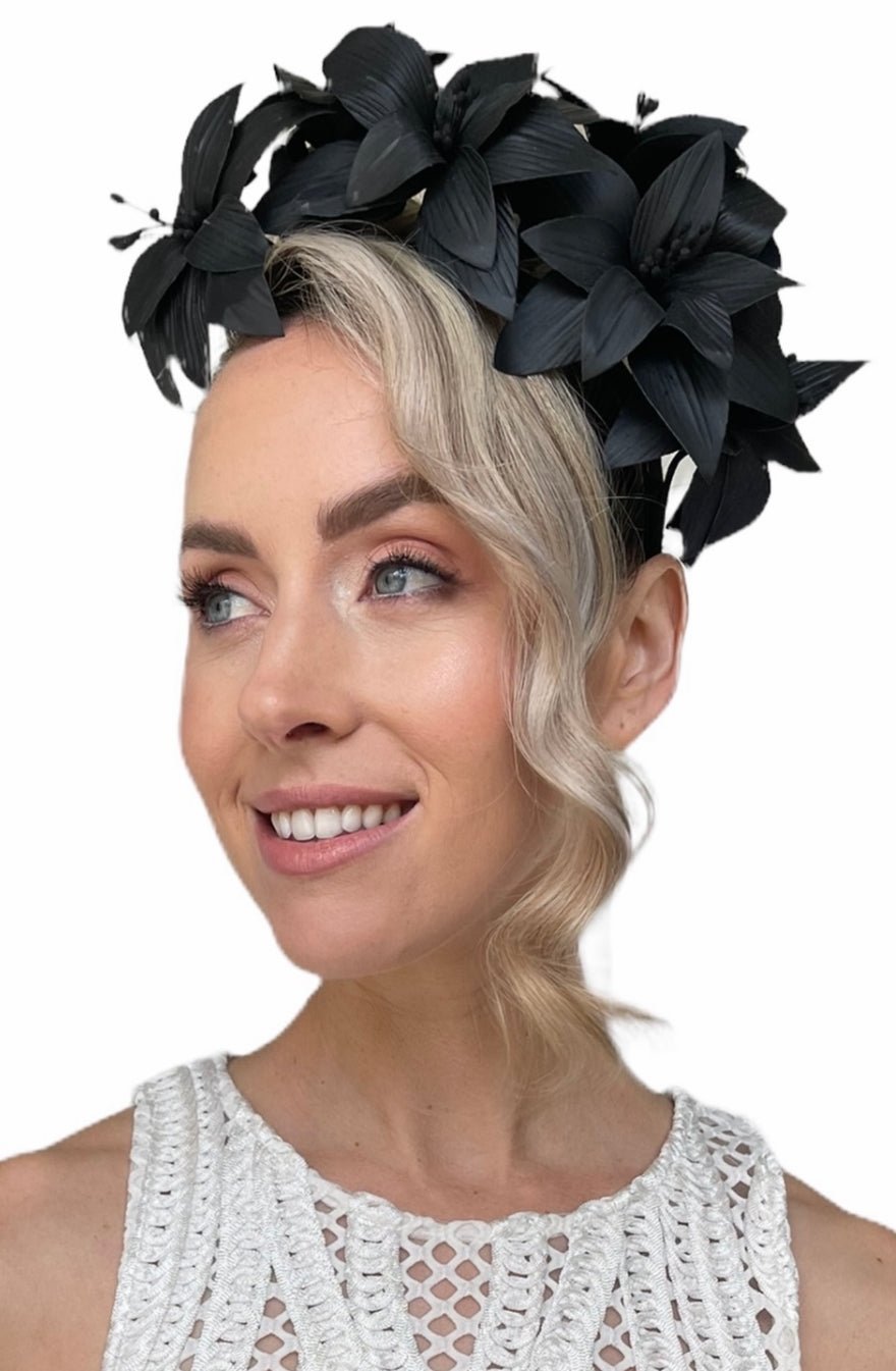 Olga Berg Monroe Flower Crown - Black photo 2