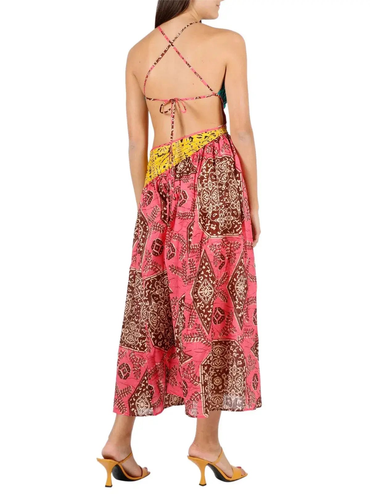 Zimmermann Lulu Asymmetric Ruched Dress Print Size 8 photo 3