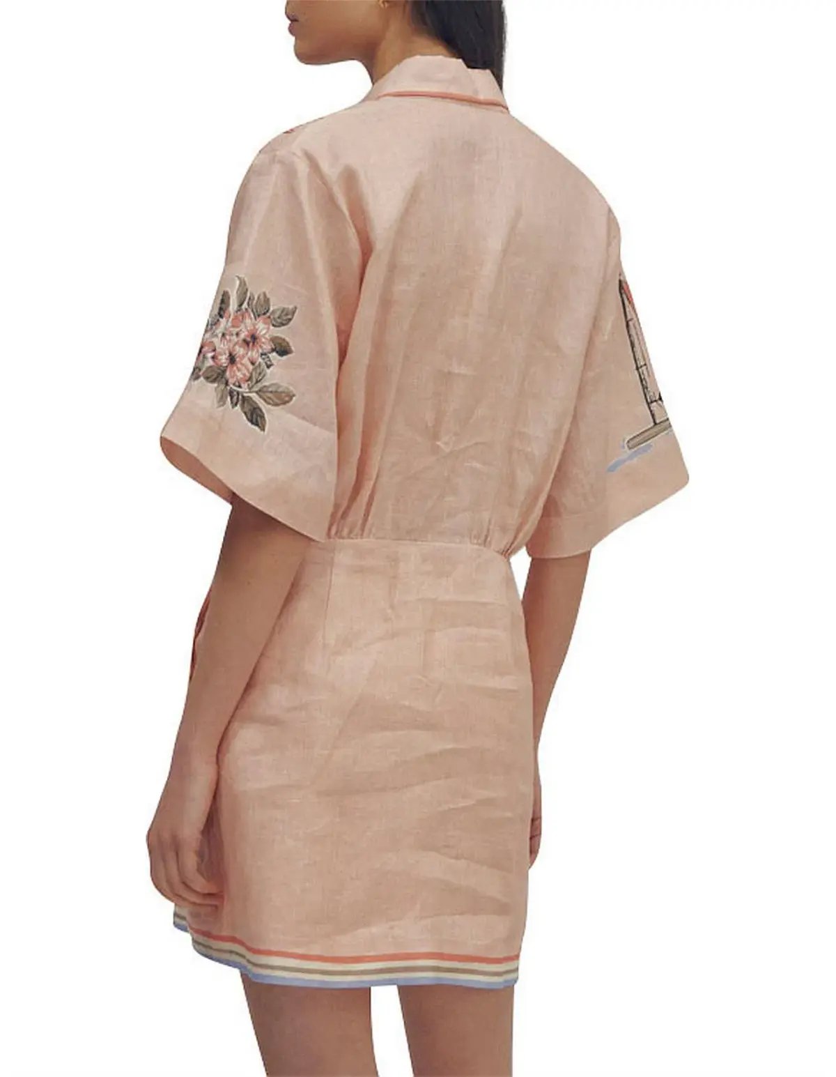 Alemais Marina Mini Shirt Dress Peach Size AU 6 photo 2
