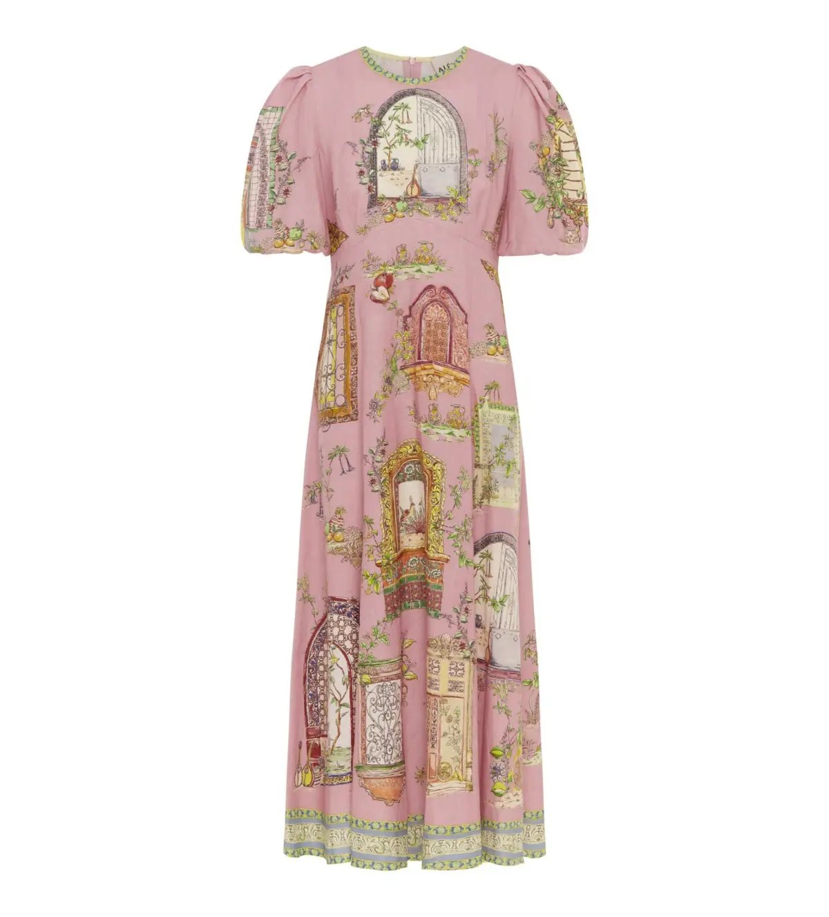 Alemais Monte Midi Dress Pink Print Size AU 16 photo 5