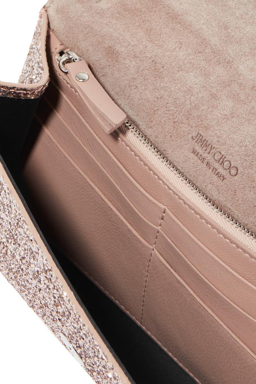 Jimmy Choo Emmie Glittered Leather Clutch photo 3