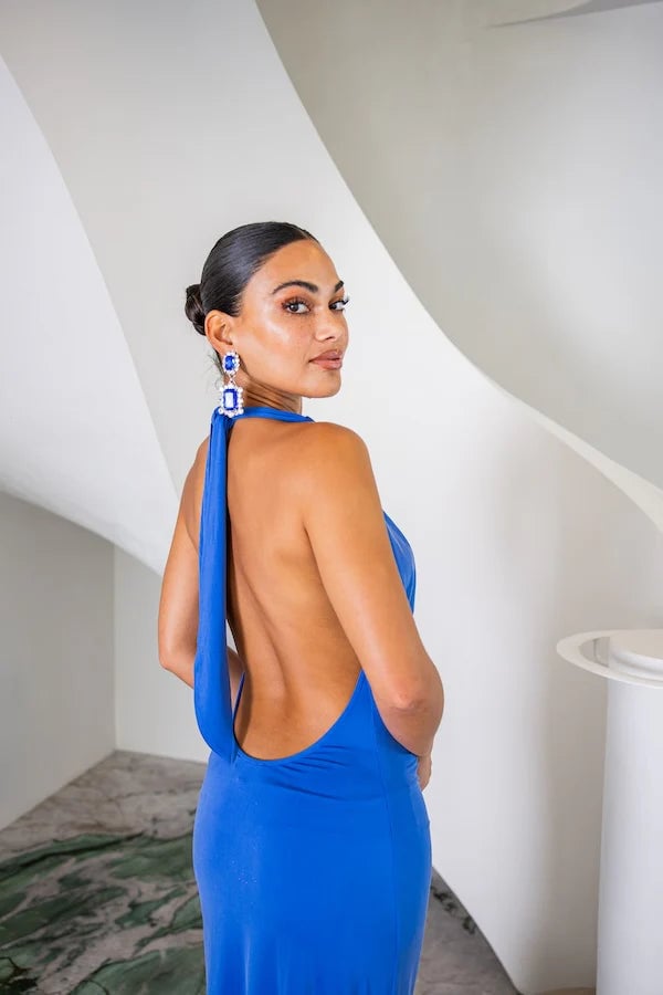 SNEAKY LINK SAINT PLUNGE MAXI DRESS - SAPPHIRE photo 5