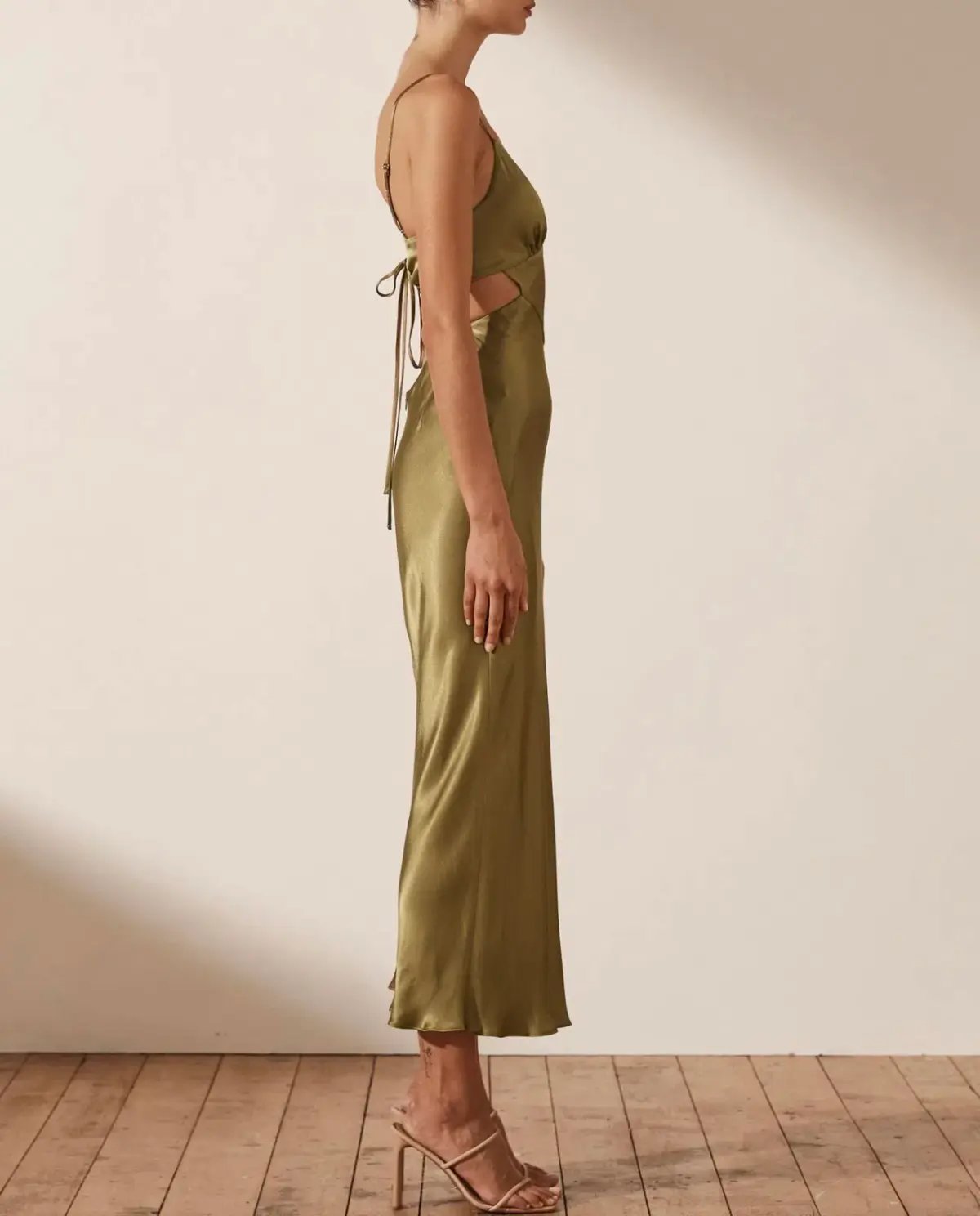 Shona Joy Alma Backless Midi Dress Cumin Size 14 photo 2