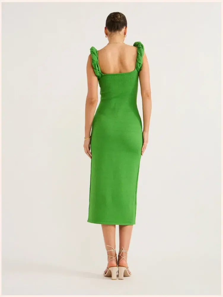 Rachel Gilbert Rosetta Midi Dress Green Size 10 photo 2