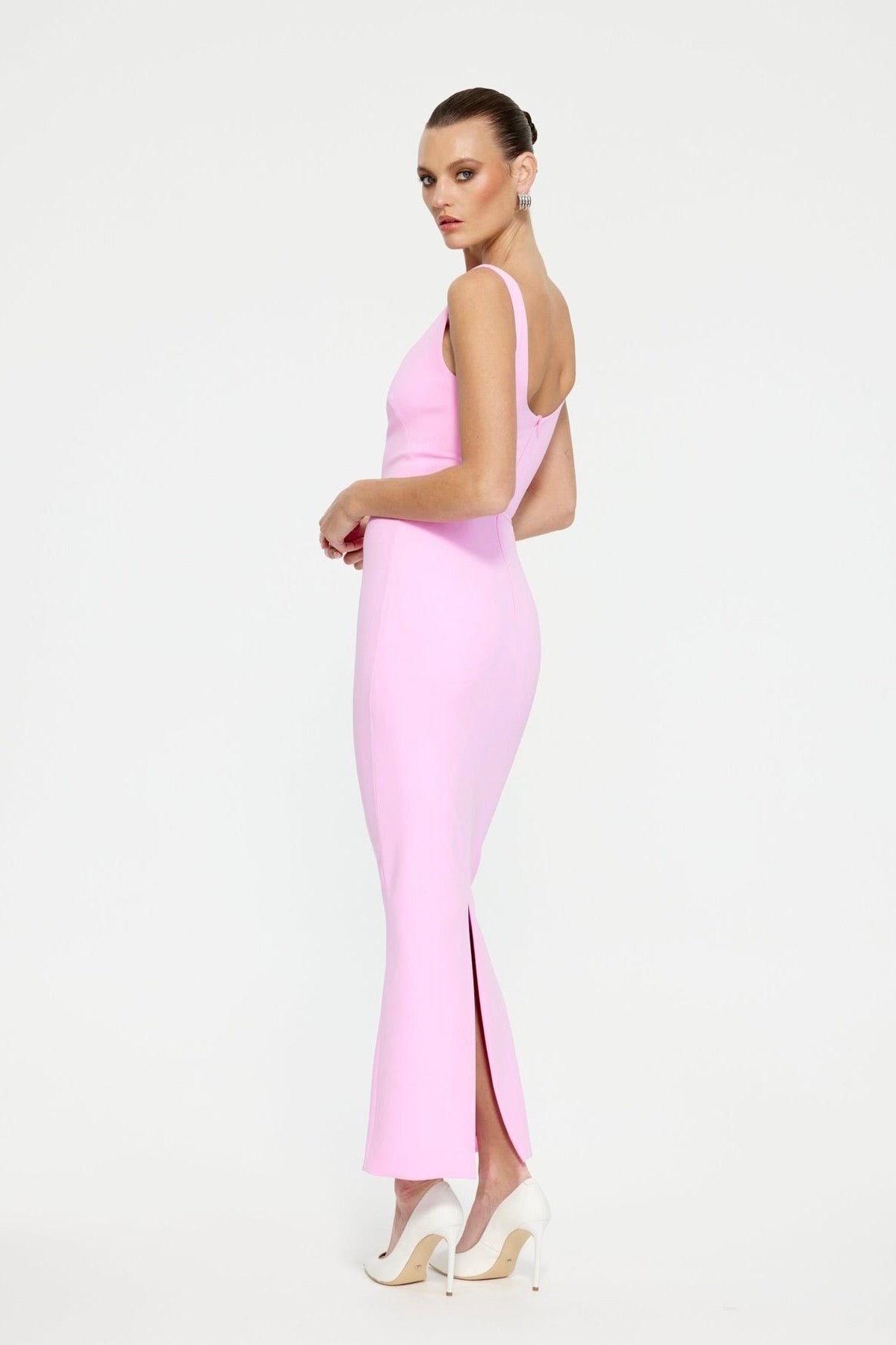 EFFIE KATS GABEL MIDI DRESS - TAFFY PINK photo 4