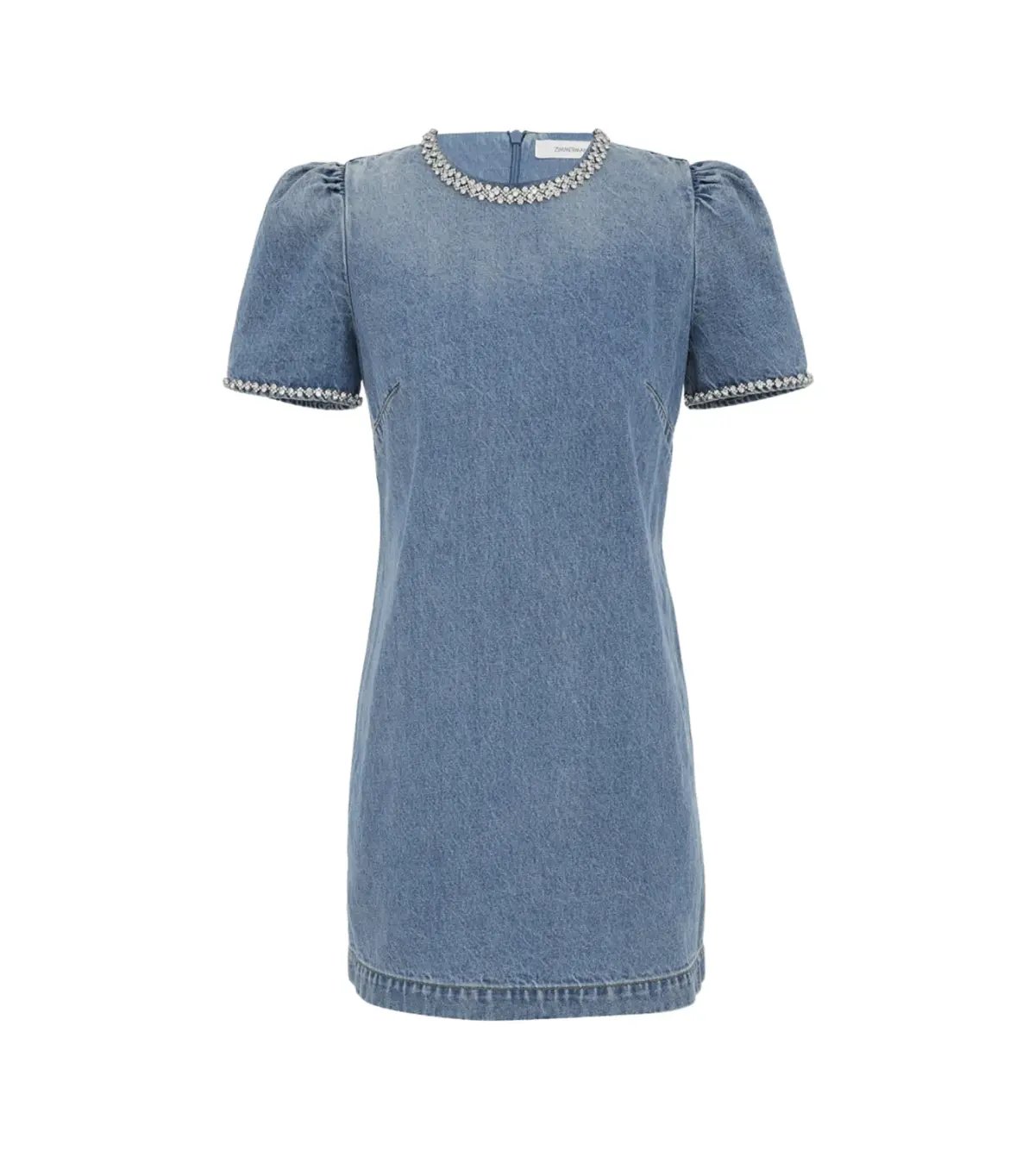 Zimmermann Crush Embellished Denim Mini Dress Blue Size 2 / AU 12 photo 6