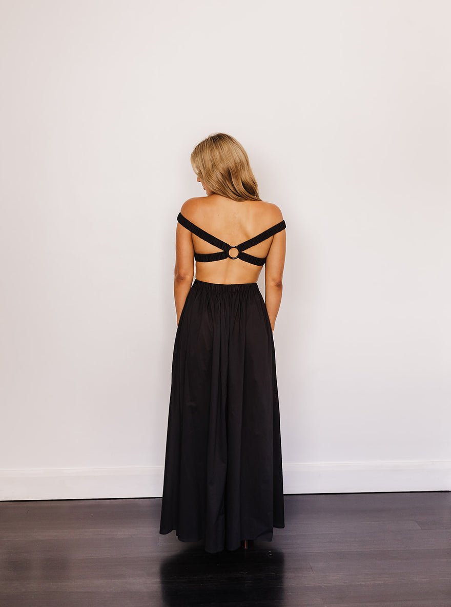 Scanlan Theodore Cotton Voile Ring Black Cut Out Dress photo 2