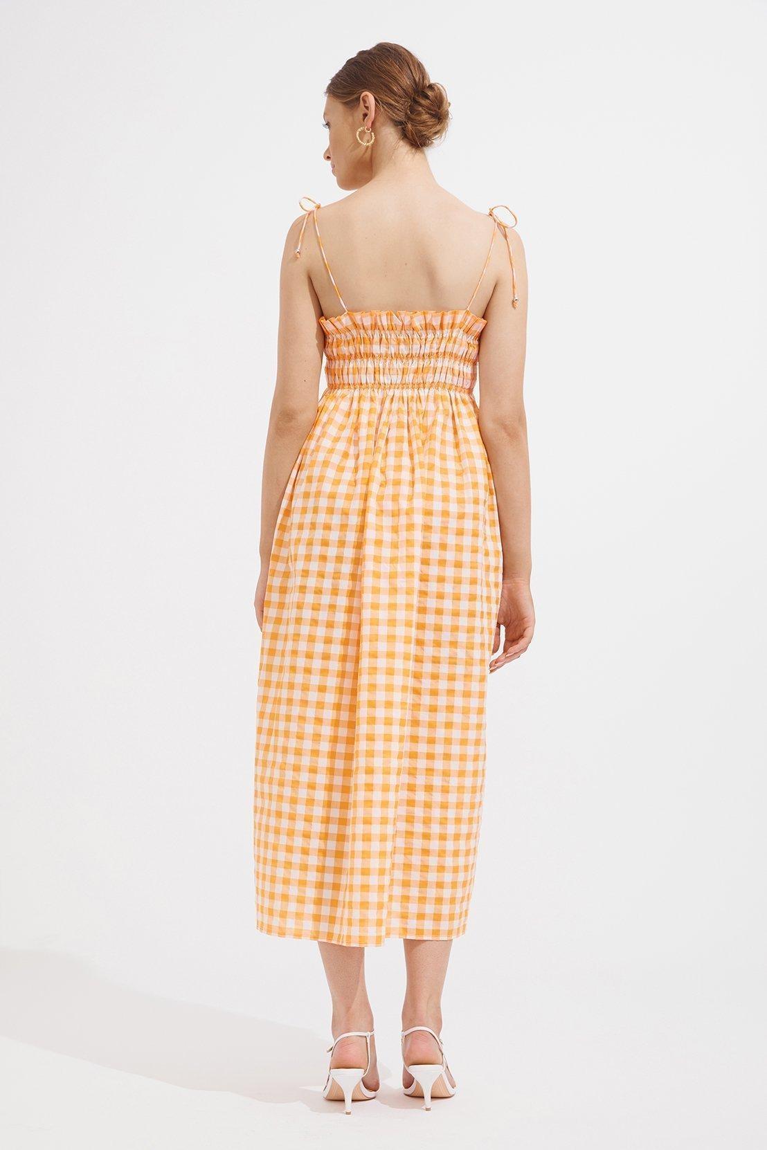 Steele - Sierra Dress - Papaya Check - Size 10 photo 4