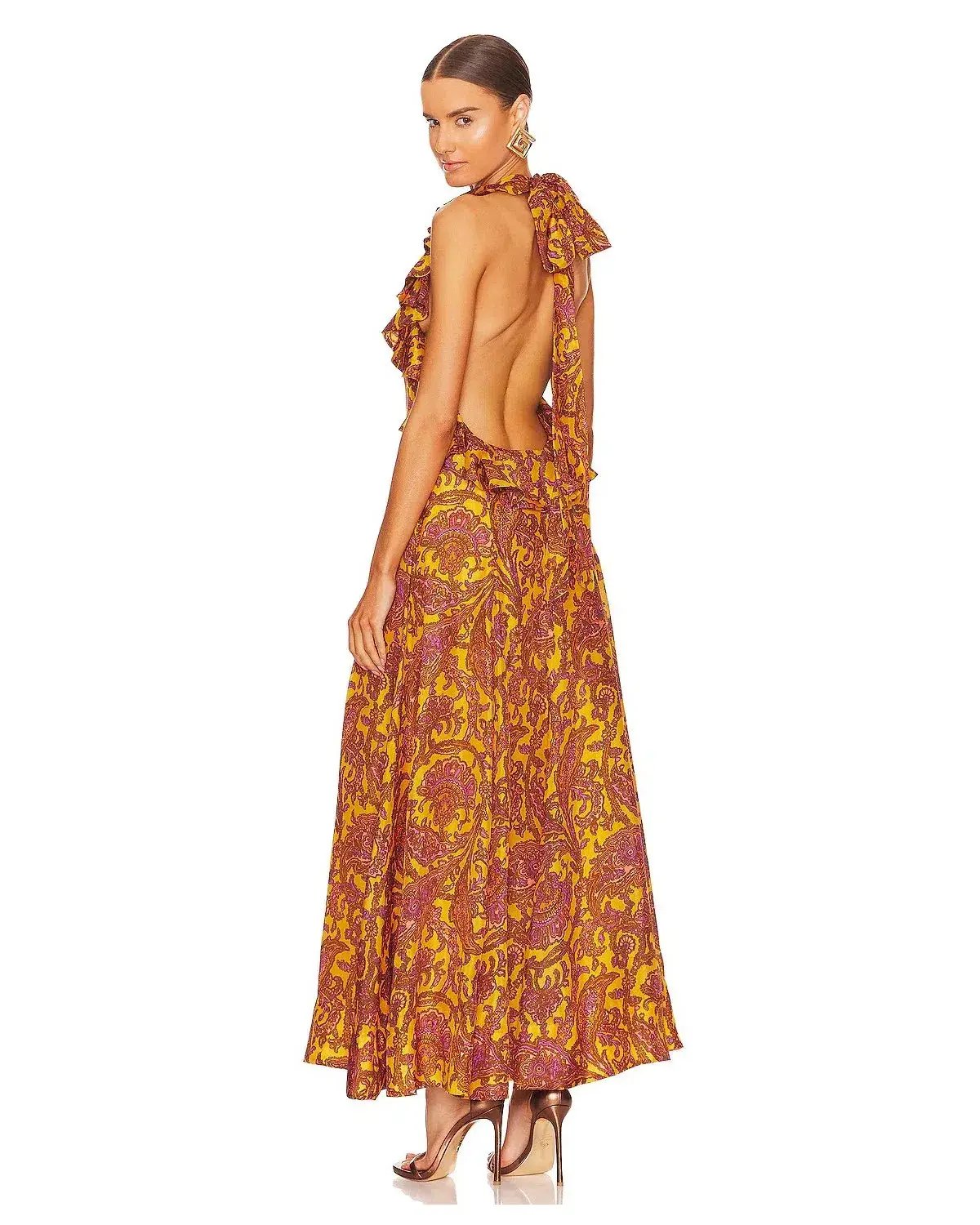 Zimmermann Tiggy Halter Long Dress Print Size 1 / Au 10 photo 2
