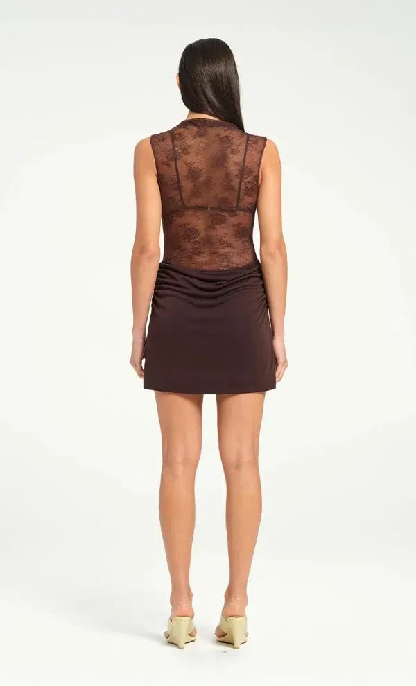 Benni Darby Mini Dress Brown Size 8 photo 3