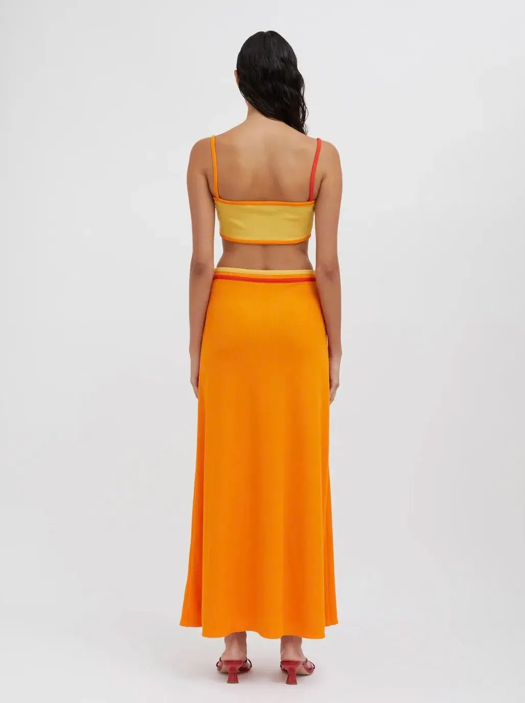 Christopher Esber Multi Verner Loop Hole Skirt Tangerine Multi Size 10 photo 3