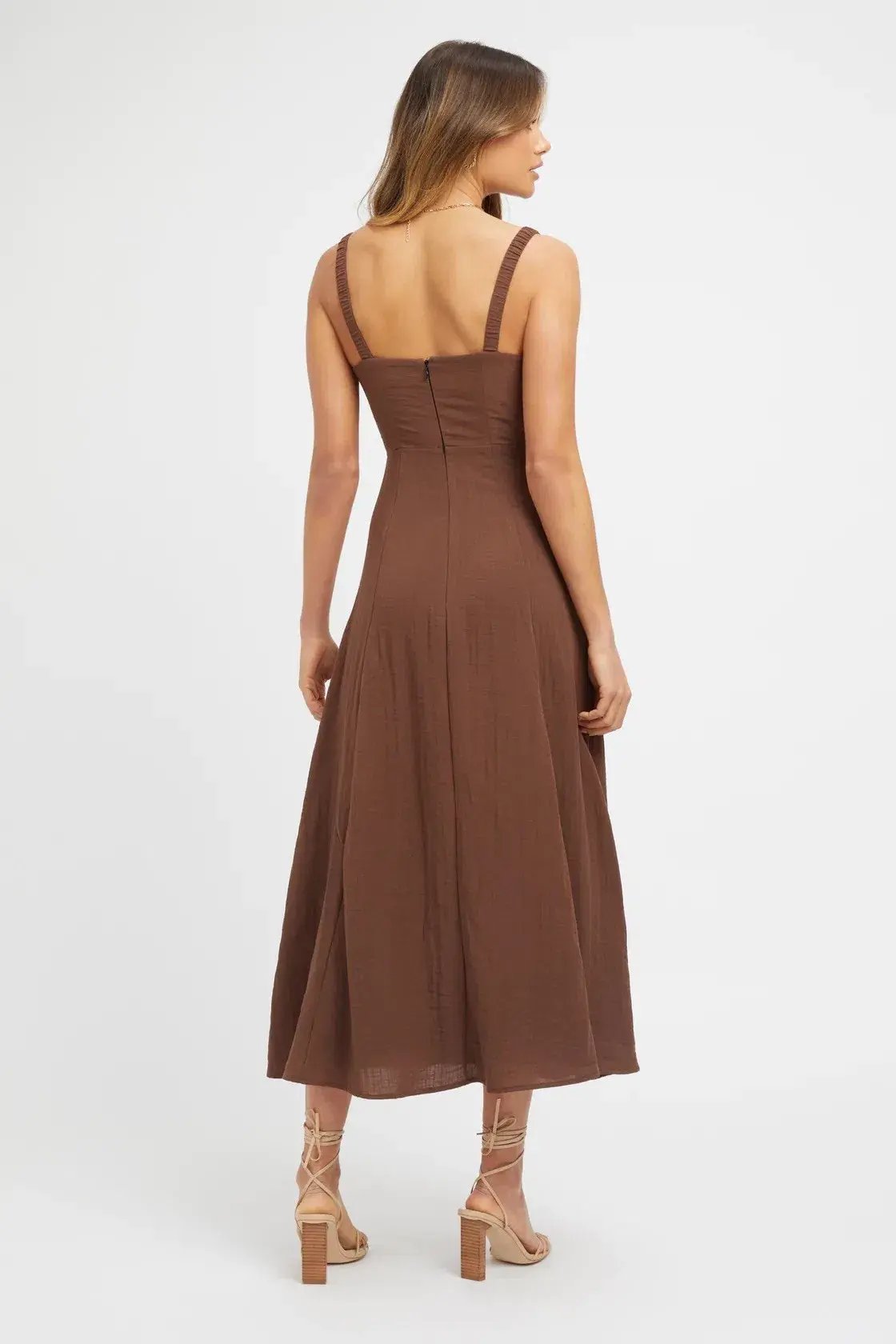 Kookai Hayman Midi Dress Brown Size 8 photo 2