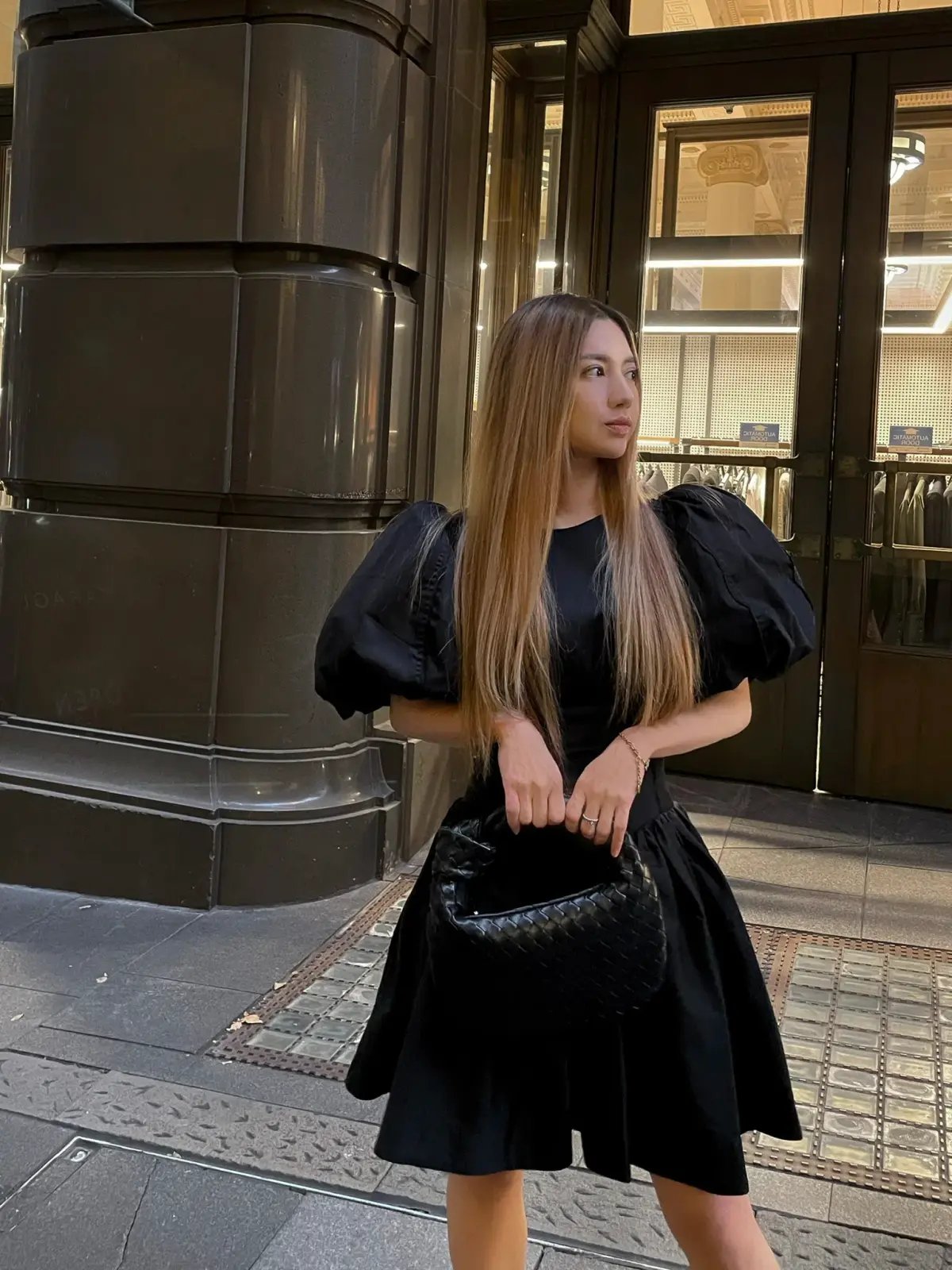 Aje Gianna Puff Sleeve Mini Dress Black Size 8 photo 6