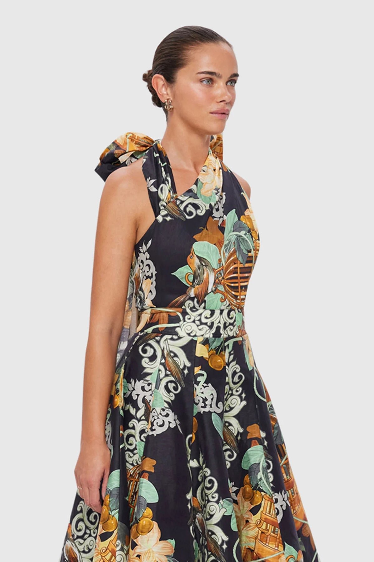 LEO LIN BRIDGET HALTERNECK TOP - AZALEA PRINT IN TWILIGHT photo 5