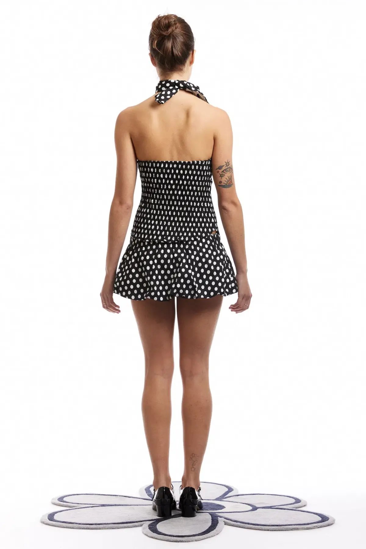 Blondita Gwen Top and Bubble Mini Skirt Set Polka Dot Size 10 photo 2