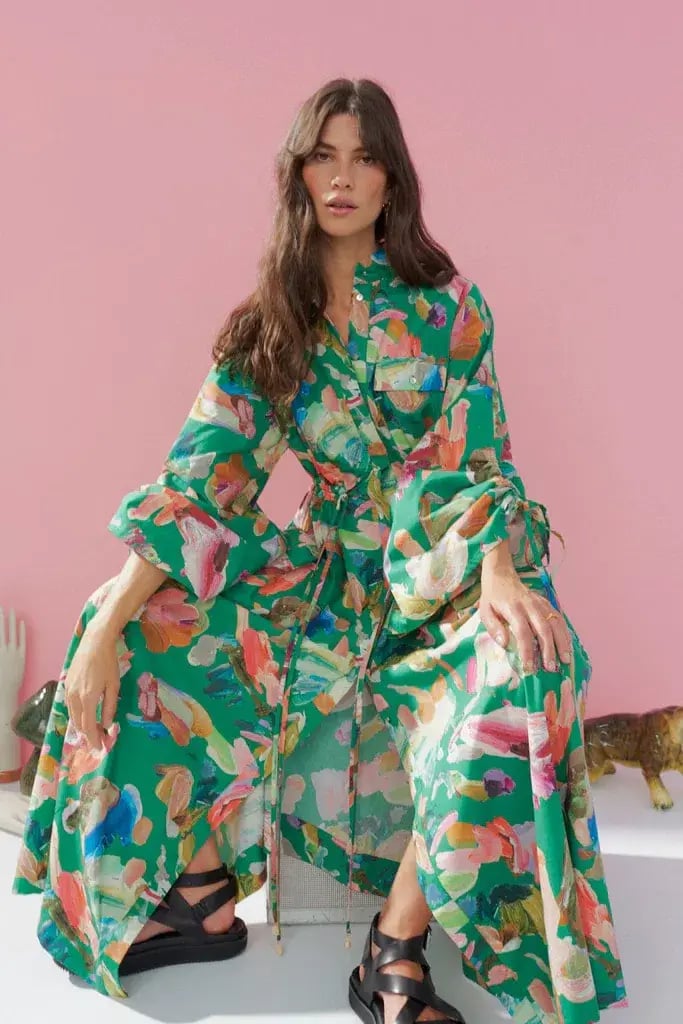 Alemais Arlo Shirt Dress Green Size 14 photo 2