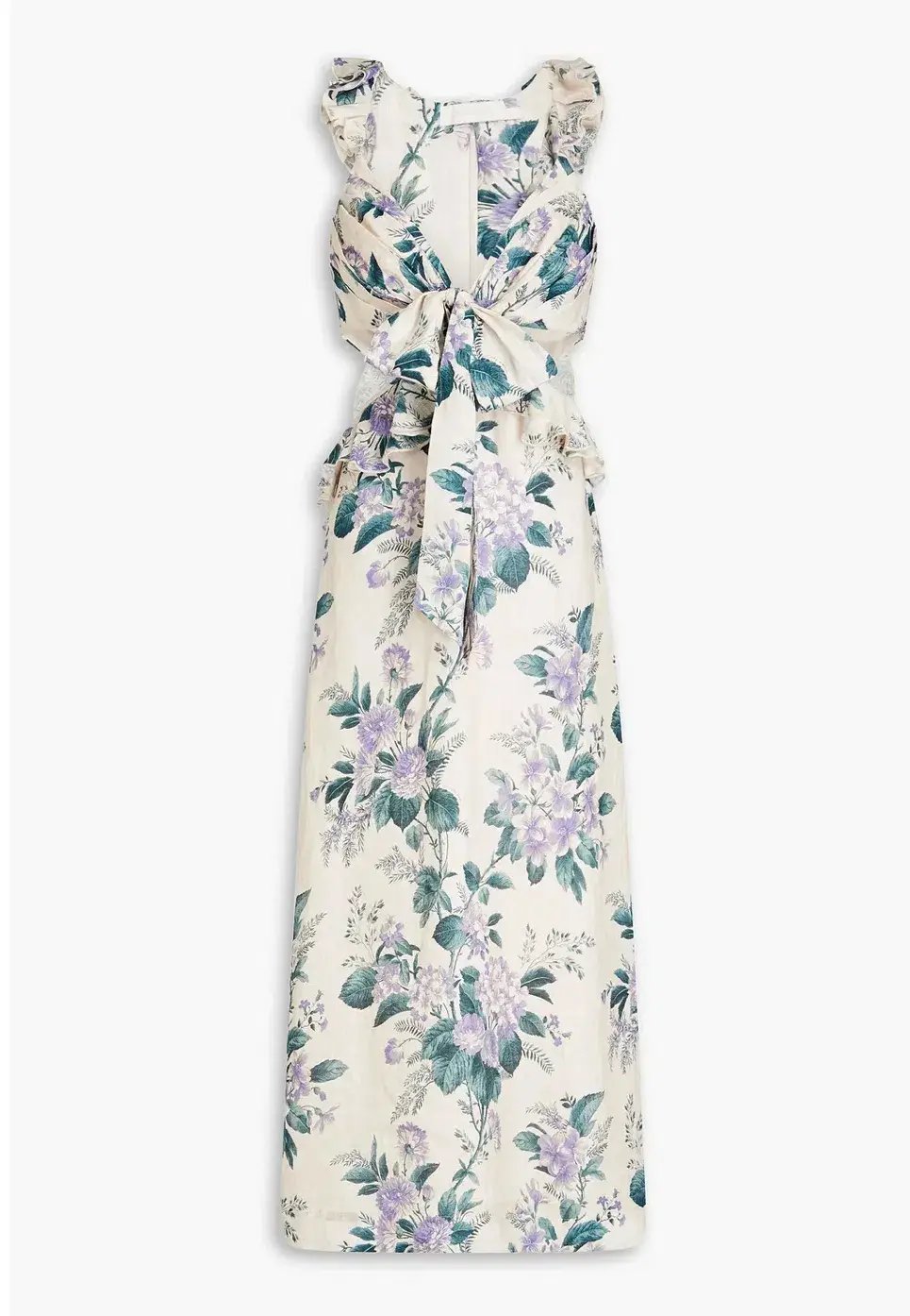 Zimmermann Cassia Ruffle Midi Dress in Hydrangea Floral Print Size 1/Au 10 photo 5
