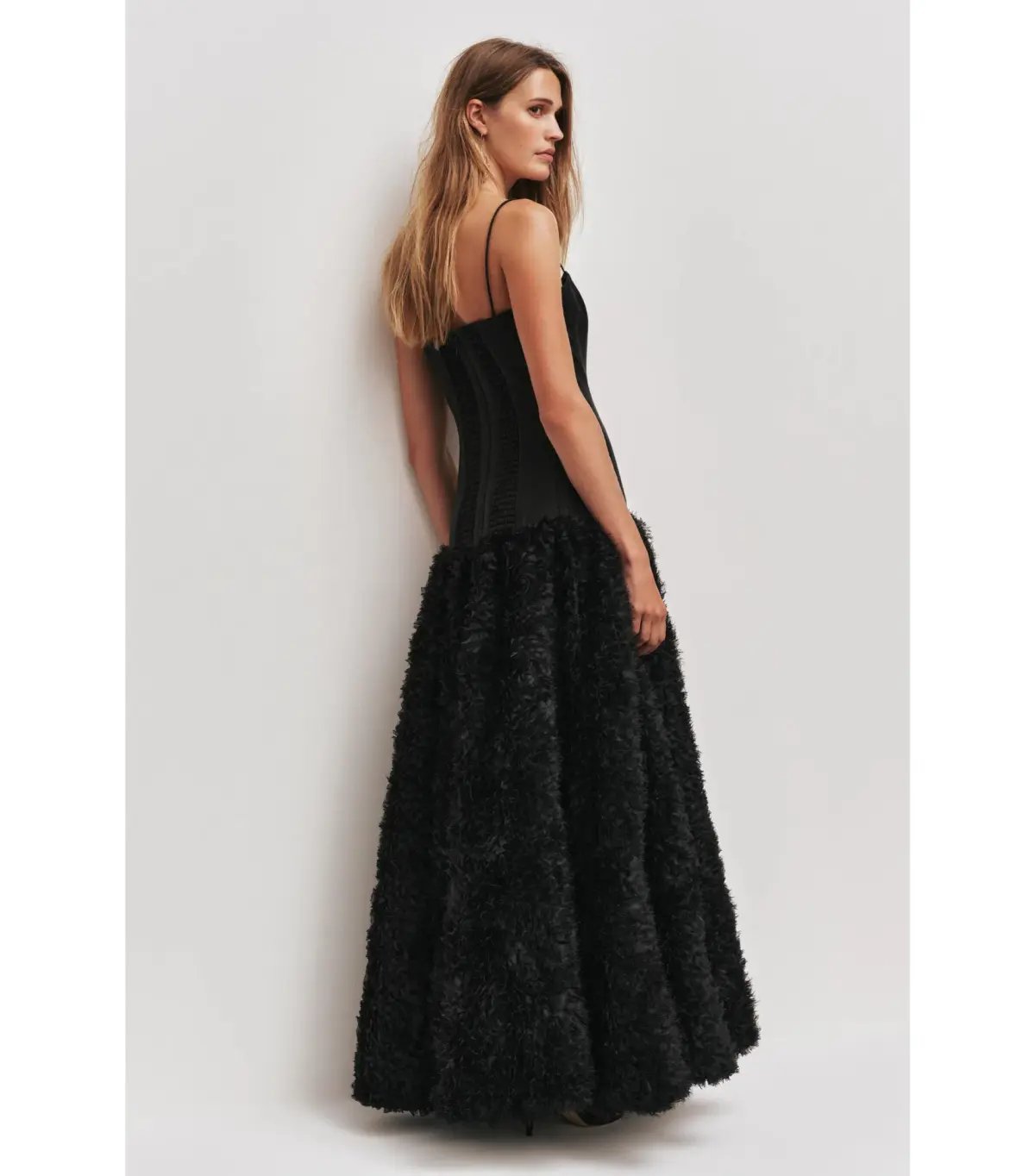 Aje Colette Corset Textured Maxi Dress Black Size AU 8 photo 4