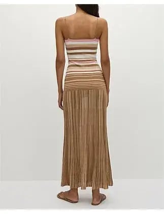 Faithfull The Brand ESENIA KNIT DRESS Brown Size 10 photo 4