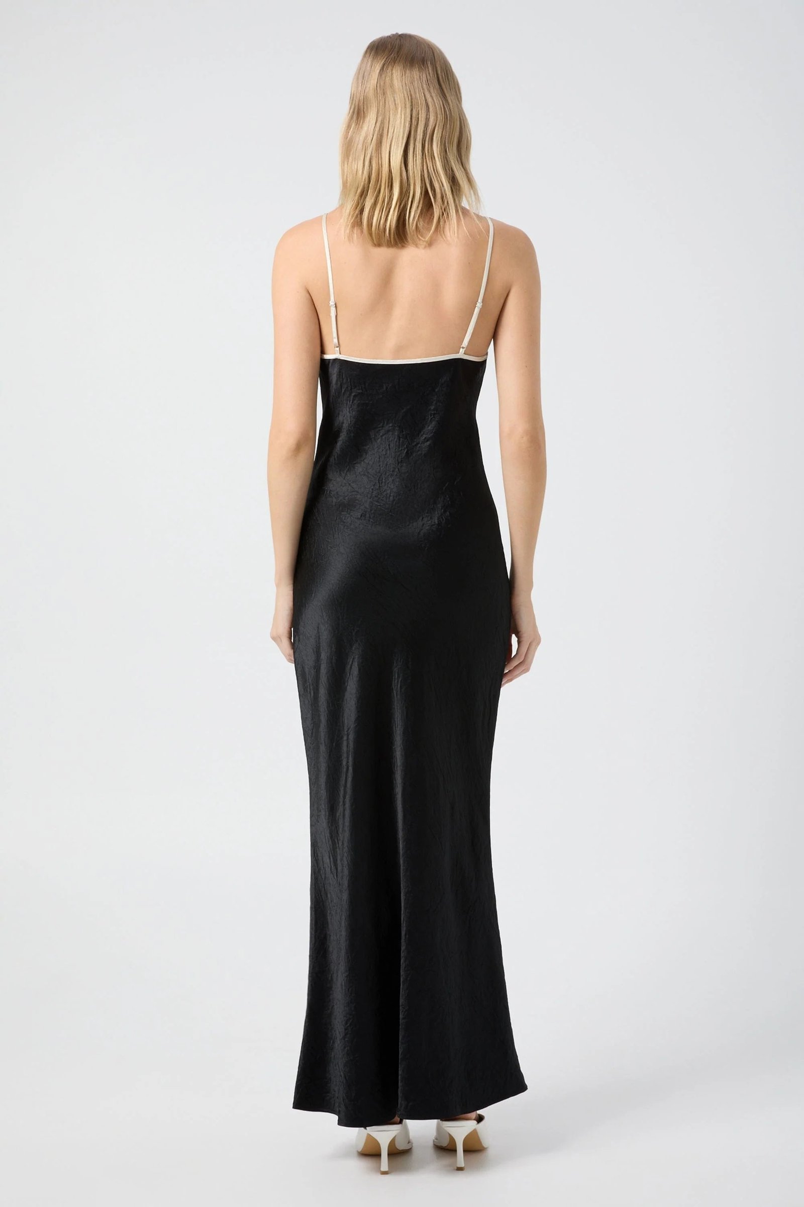 THIRD FORM CRUSH CONTRAST BIND CAMI DRESS - BLACK & CREAM photo 5