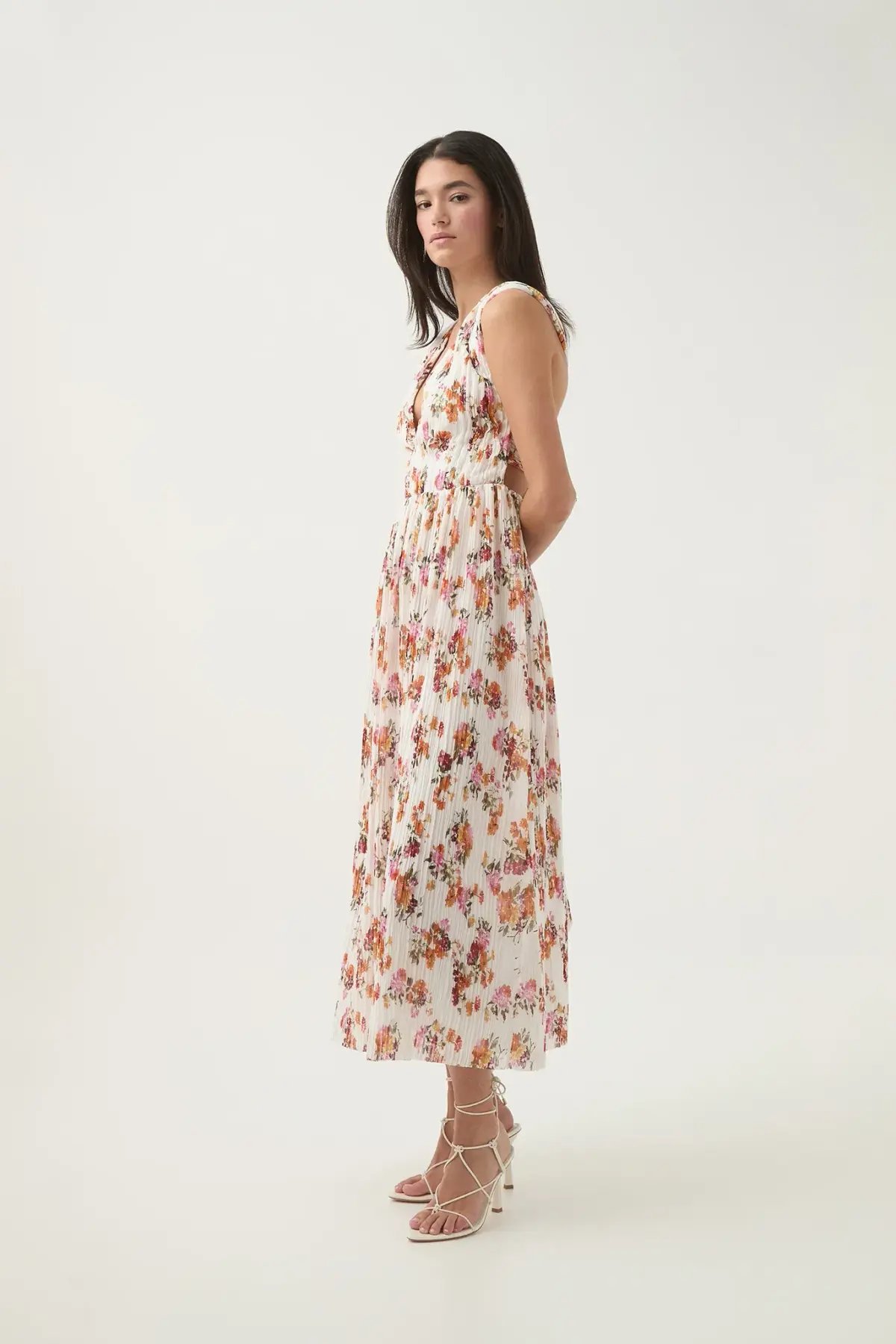Aje Becoming Bow Back Midi Dress Flora Natura Size AU 10 photo 3