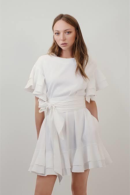 Country Road Ruffle Swing Dress White Size 8 photo 2