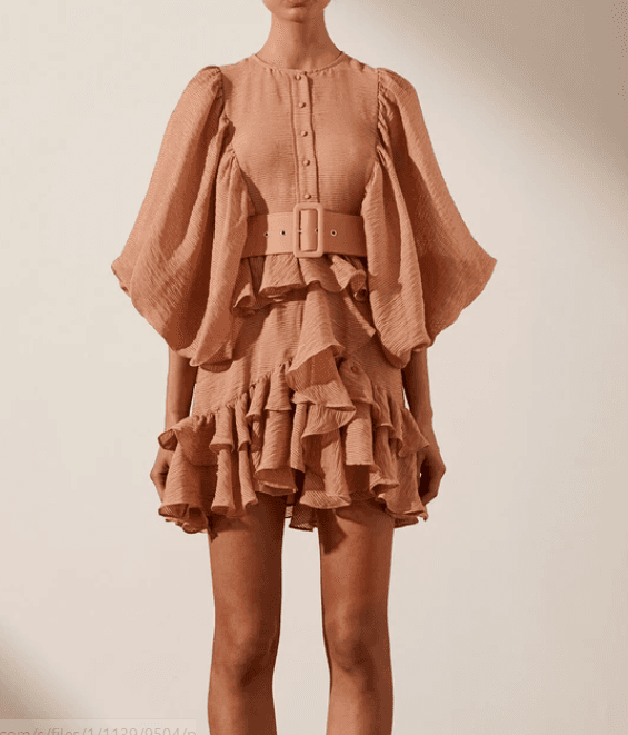 Shona Joy Charlotte Draped Mini Dress Dusty Rose Size 8 photo 2