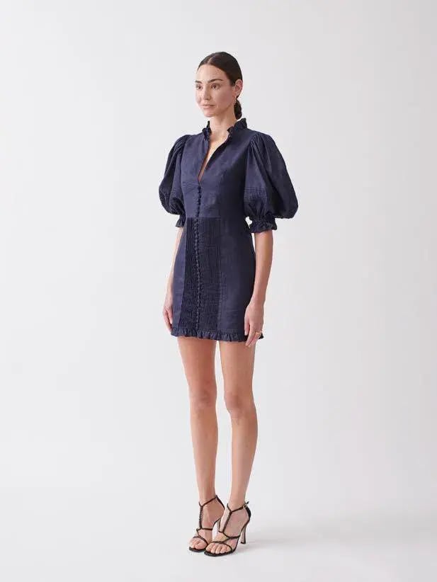 Joslin Studio Riley Cotton Lace Mini Dress In Navy Size 6 photo 3