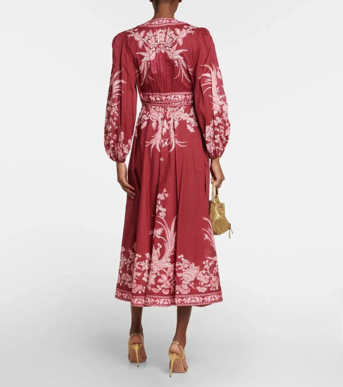 Zimmermann Tiggy Wrap Midi Dress Rhubarb Bird Size 3 / AU 14 photo 2