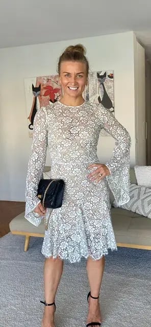 Yeojin Bae Cord Lace Mannon Midi Dress White Size 10 photo 2