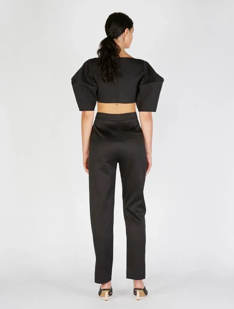 Ellery Neatly Labeled Bubble Crop Top Black Size 8 photo 2