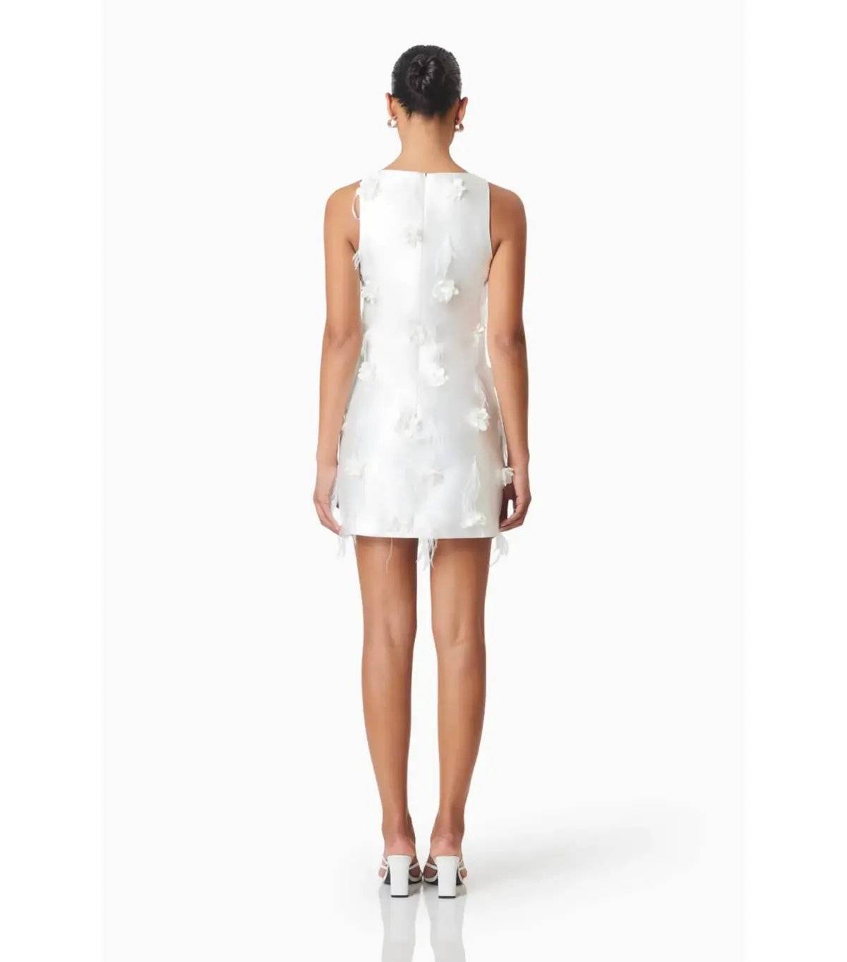 Elliat Lunaria Satin Mini Dress in White Size AU 10 photo 3