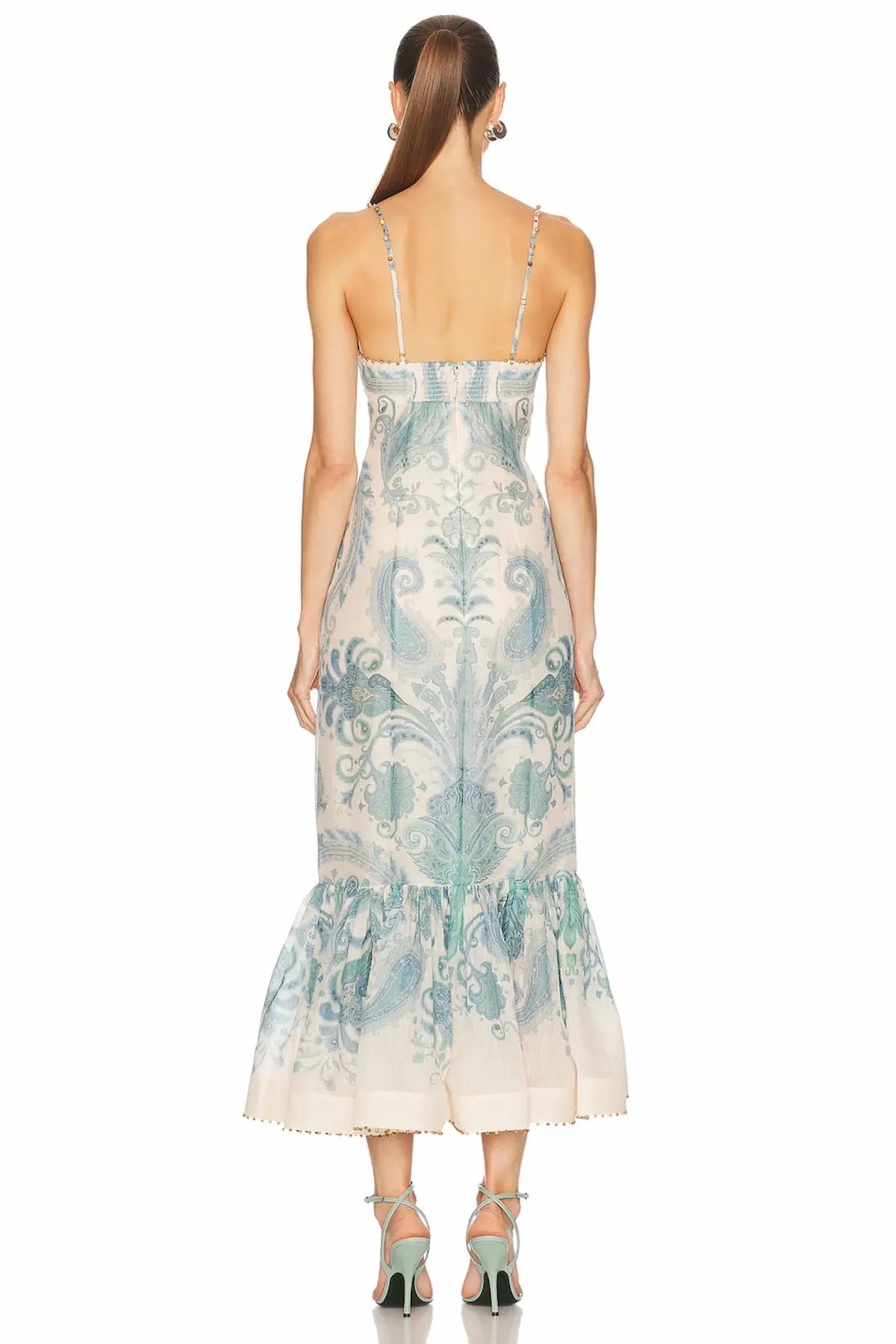 Zimmermann The Illuminate Gown in Turquoise Paisley Size 1 /Au 10 photo 2